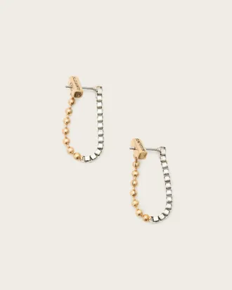 AllSaints Box Chain Two Tone Ball Earrings