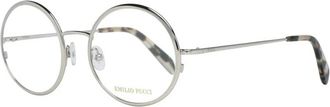 Pucci Glasses, female, Gray, Size: ONE SIZE Elegant Round Metal Optical Frames