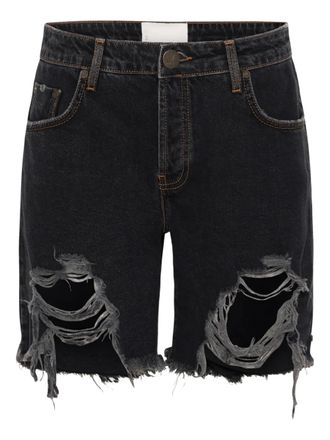 One Teaspoon Steviesd ripped shorts - women - Cotton - 24 - Black