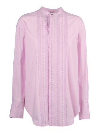 Forte_Forte Light Pink Poplin Floral Casual Shirt
