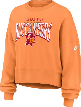 Nike Tampa Bay Buccaneers Rewind Phoenix Nike Womens NFL Oversized Pullover Crew in Orange | 01D783T9YV-NYG