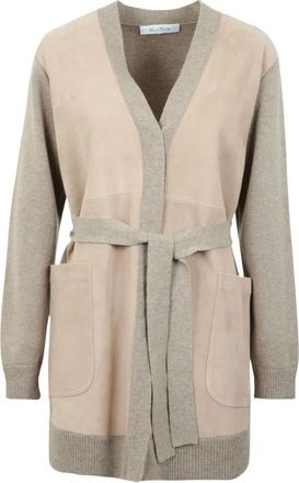 Max Mara Wol en kasjmier vest - Dames - Truien - Beige - Maat: M Wol