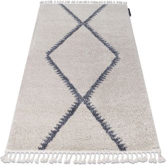 RugsX Alfombra Berber Meknes B5910 Crema/gris Franjas Bereber Marroqu&iacute; Shaggy Beige 240x330 Cm