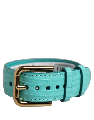 Dolce & Gabbana Crocodile-Embossed Calf Leather Belt - Blue