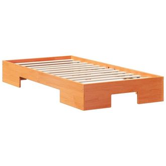 Berkfield Home Floor Bed Frame with Storage Brown 90 x 190 cm Solid pine wood