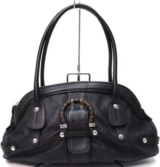 Ferragamo Gancini Leather Handbag Shoulder Bag (Pre-Owned)