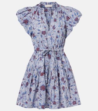 Ulla Johnson Vestido corto Izel de algod&oacute;n floral