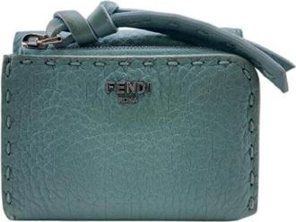 Fendi Pre-owned Wallets, female, Blue, Size: ONE SIZE Pre-owned Leather Wallet