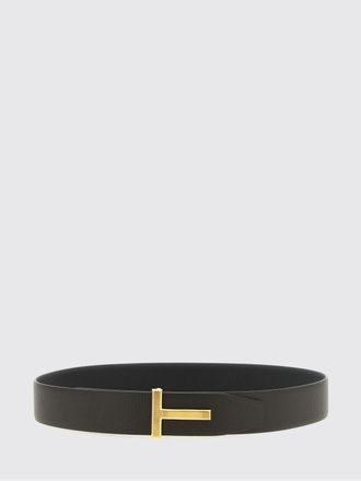 Tom Ford Reversible Calfskin Leather Belt with T Logo Buckle