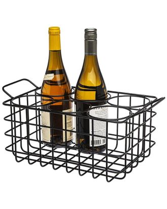 Godinger Black Wine Rack Crate