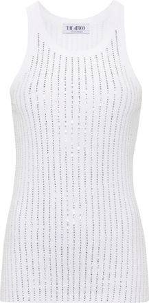 The Attico De Attico met strass verfraaide katoenen tanktop