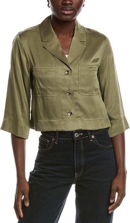 Ganni Washed Satin Crop Shirt
