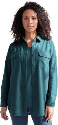 Roaman's Faux Suede Button Front Shirt in Midnight Teal at Nordstrom, Size 28