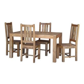 Jaipur Furniture Dining Table without Chairs - Mango Wood - L90 x W145 x H76 cm - Light Finish in Brown