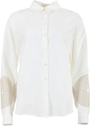 Maicazz Overhemden, Dames, Wit, L, Katoen, Stijlvol Overhemd