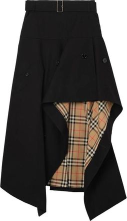 Burberry Gabardine Asymmetric Trench Skirt