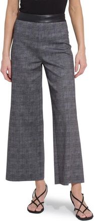 Lyssé Denver High Waist Ankle Wide Leg Ponte Pants in Charcoal Glen Plaid at Nordstrom, Size X-Small