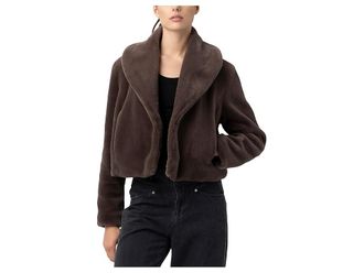 Blank NYC Faux Fur Cropped Jacket Womens Clothing Full Steam : LG, Polyester