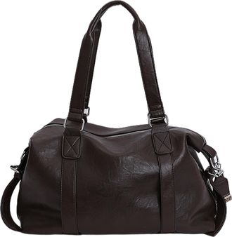 Generic Large Capacity Shoulder Bags with Zipper for School Work Daily Use (Coffee)