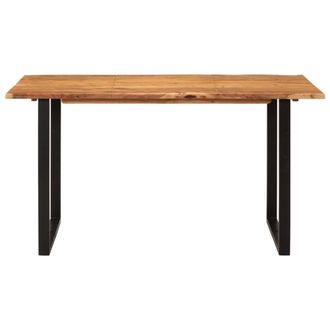 Berkfield Home Dining Table 140x70x76 cm Solid Acacia Wood in Brown | Size: 140 x 70 x 76 cm