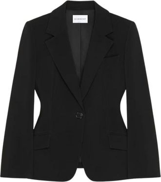Givenchy Enkelrijige blazer in Crepe Cady - Dames - Blazers - Zwart - XS - Leer - Jassen