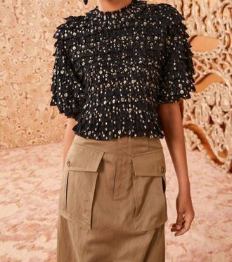 Ulla Johnson Carmella Crinkle Chiffon Blouse In Cosmos