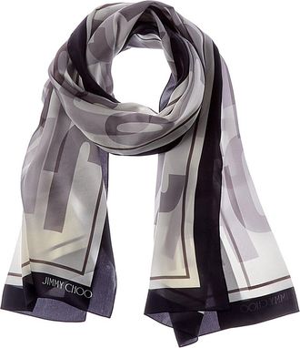 Jimmy Choo London Logo Silk Scarf