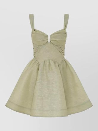 Zimmermann mini drape dress sweetheart neckline sleeveless