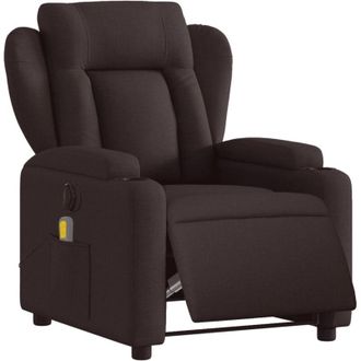 vidaXL Vidaxl - Sill&oacute;n Reclinable De Masaje El&eacute;ctrico Tela Marr&oacute;n Oscuro