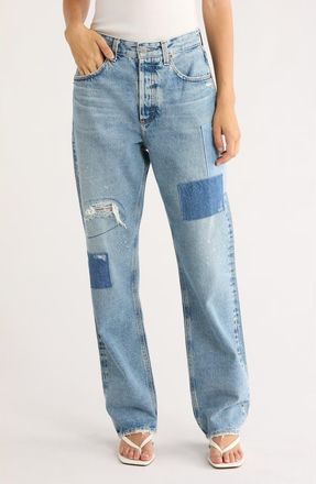 AG - Adriano Goldschmied Clove Patched High Waist Relaxed Straight Leg Jeans in 18 Years Phenomenal Patched at Nordstrom Rack, Size 27