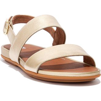 FitFlop Gracie Leather Back Strap Sandals in Platino at Nordstrom, Size 8.5