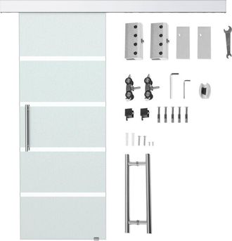 HOMCOM Homcom - Puerta Corrediza De Vidrio Puerta Corredera Deslizante De Cristal 77,5x205 Cm