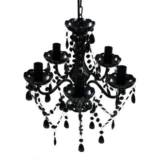 vidaXL Vidaxl Lampadario In Cristallo Con 5 Lampadine Nero