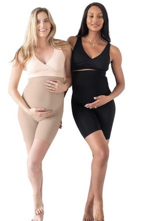 Kindred Bravely Seamless Maternity No Rub Short in Black & Beige at Nordstrom, Size Small