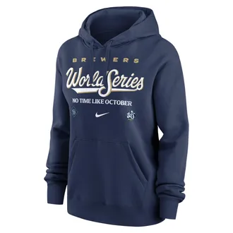 Nike Milwaukee Brewers 2026 World Series Participant Authentic Collection Nike Womens MLB Pullover Hoodie in Blue | 00Z544BMZW-W6A