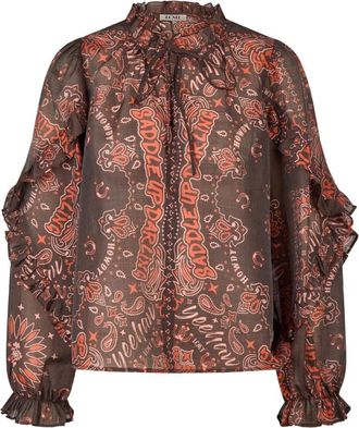 LeComte Rodeo Street Blouse - Dames - Blouses - Bruin - XS - Overhemden