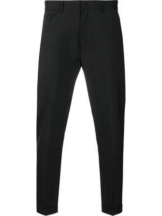 low brand cropped tailored trousers - men - Virgin Wool - 36 - Black