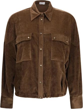 Brunello Cucinelli Camisa de pana - Jackets - Hombre - Marr&oacute;n - L