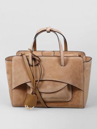 Hidesins medium leather shoulder bag flap tote
