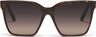 Quay Level Up Remixed 61mm Gradient Square Sunglasses in Neutral Tort/Smoke Taupe at Nordstrom