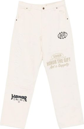 Honor The Gift Broek met logoprint - Beige