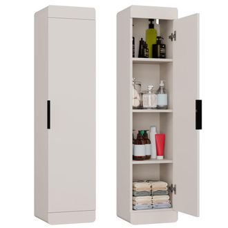 Topeshop Terra 1d Mueble De Ba&ntilde;o Suspendido, Cachemire Beige, Columna, 4 Estantes, Para Ba&ntilde;o