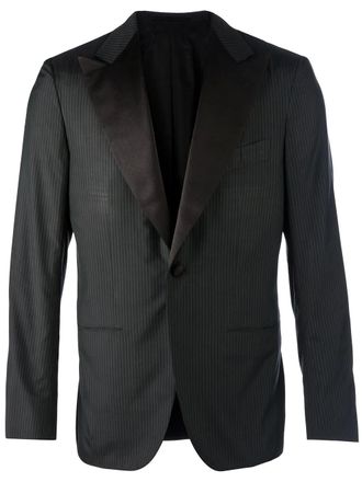 Kiton striped blazer - Black