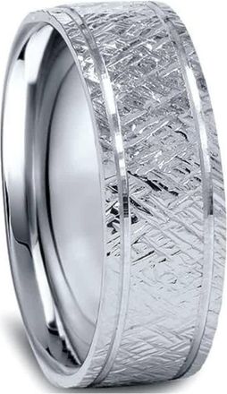 Pompeii3 950 Platinum Mens 7mm Flat Brushed Wedding Band Size Selectable