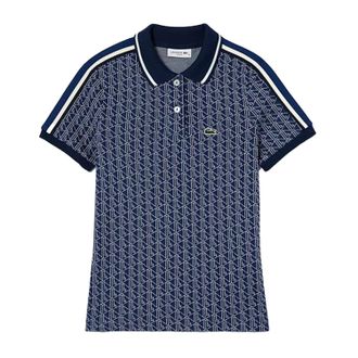 Lacoste Dames Jacquard Slim Kortekorte Polo (Methyl Blauw)