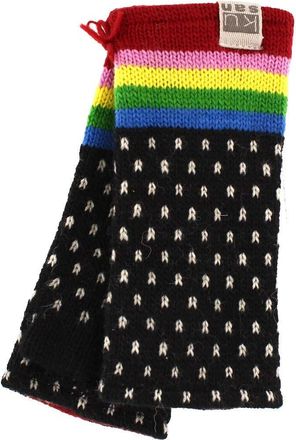 KuSan 100% Wool Multi-Coloured Handwarmers (Black Spots)
