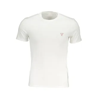 Guess T-Shirts, male, White, Size: 2XL White Cotton Slim Fit T-Shirt