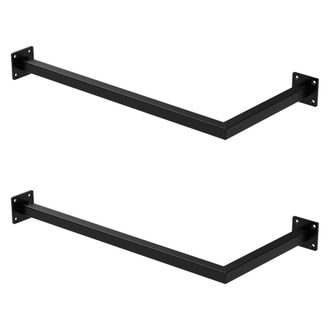 ML Design Ml-design Set 2x Percheros De Pared Para Esquina 60 X 30 Cm De Acero Inoxidable Negro Forma De L Para Vestidor Armario Ba&ntilde;o O Cocina Barra De Almacena