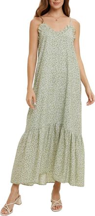 Wishlist Floral Ruffle Maxi Dress in Sage at Nordstrom Rack, Size Medium