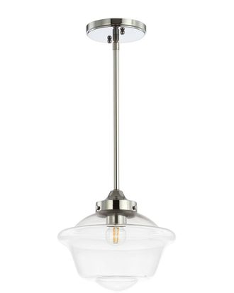 Jonathan Y Designs Jonathan Y Kurtz 9.5In Adjustable Drop Metal Glass Led Pendant
